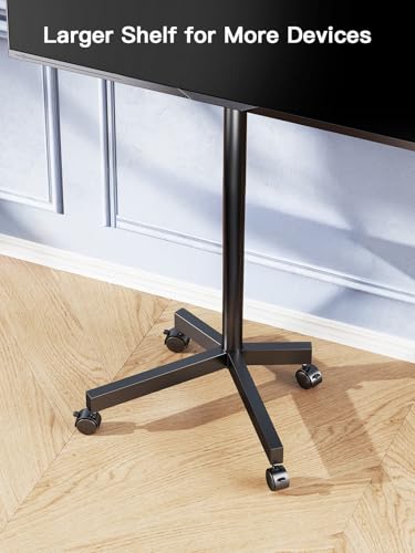 Image of PERLESMITH Rolling TV Stand for 23-62 Inch TVs, Outdoor Mobile TV Cart Holds up to 99 lbs, Portable TV Stand on Wheels for Bedroom and Living Room, Max VESA 400x400mm, PSTVMC04B-B