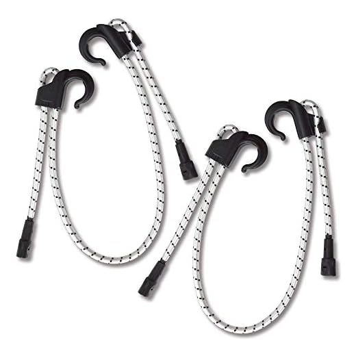 Monkey Fingers Adjustable Bungee Cords with Hooks | High Strength, Durable, Marine Grade Rubber Wrapped in Braided Nylon | UV Treated Corrosion Resistant | Ultra Heavy Duty Plastic Hooks Adjust to Fit (2, 39")