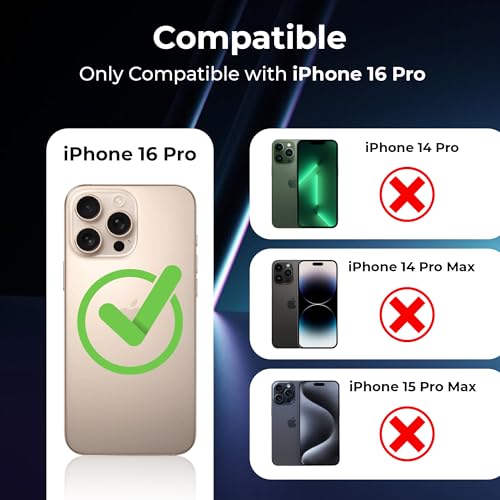 Image of A rtistque Clear Back Cover Case for iPhone 16 Pro | Mag-Safe| Acrylic | Shockproof TPU Protective Design | iPhone 16 Pro Back Cover Transparent - Black Bumper