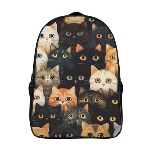 Mochila escolar impermeable de gato para universidad y mujer de 40x28x16cm
