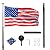 Hooomyai 20FT Telescopic Flag Pole Kit, Heavy Duty Aluminum Telescoping Flagpole Kit Fly 2 Flags, Outdoor In Ground Flagpole with 3x5 USA Flag & Black Ball Top for Residential or Commercial, Black