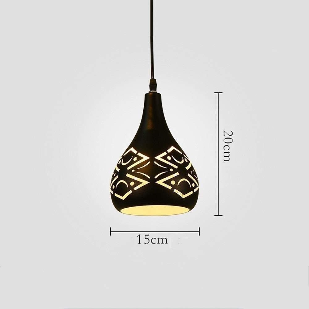 Lamp Nordic Single Head Creative Light Wrought Iron Retro Kitchen Island Hollow Ceiling Light E27/E26 Adjustable Dining Room Living Room Hanging Droplight Bar Club CAF