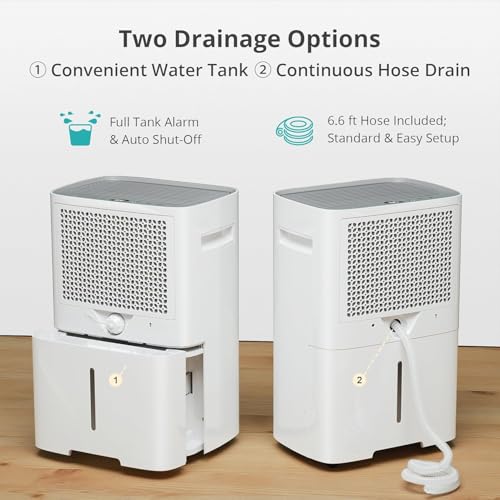 Kesnos 4500 Sq. Ft Dehumidifier for Home with Drain Hose -Ideal for Basements, Bedrooms, Bathrooms, Laundry Rooms -with Intelligent Control Panel, Front Display, 24 Hr Timer and 0.69 Gallon Water Tank by Kesnos - Image 6
