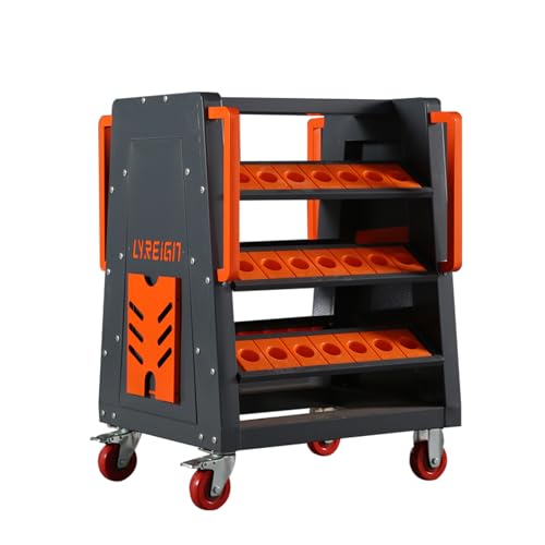 LYREIGN Movable CNC Tool Cart, 6-Row Mechanics CNC Rolling Tool Cart, CAT and HSK Series CNC Tool Storage Transfer Cart, CNC Tools Holder Keeper for Storehouse Factory