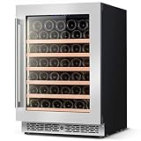 Vesgolden 24 inchwine cooler Refrigerator 53 Bottle compressor freestanding or built-inUnder Counter