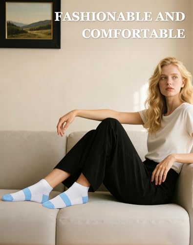Image of 6 Pairs Ankle Socks for Women - Lightweight Low Cut No Show Casual Cotton Socks Breathable