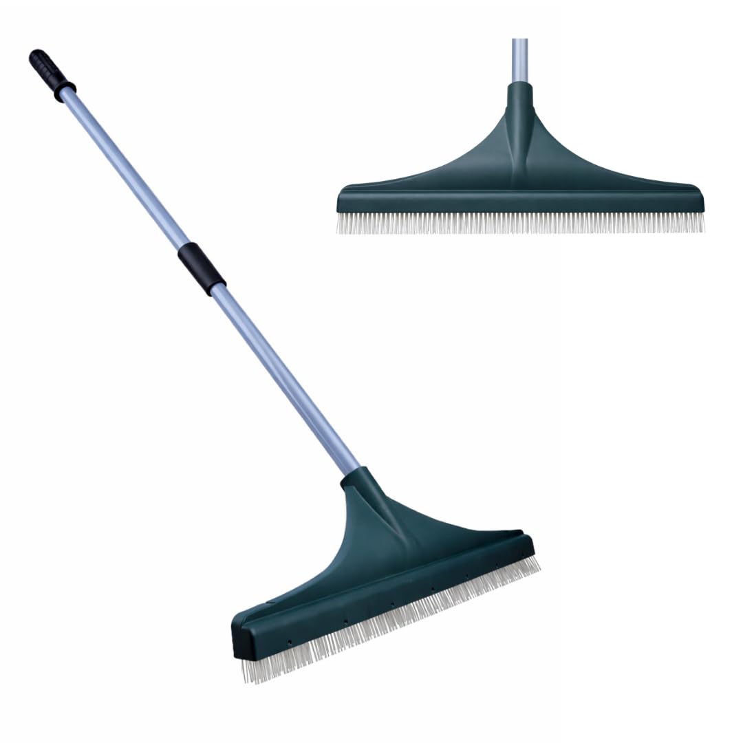 Artificial Grass Rake Brush for Synthetic, Astro Turf & Fake Grass, 78–130cm Adjustable Handle, 45cm Wide Head, Polyamide Bristles, Lifts Leaves, Pet Hair & Debris