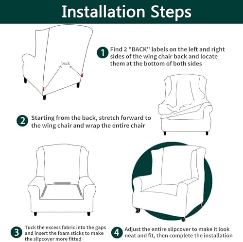 Funda para silla Wingback de estilo relajante para tu sala de estar 8