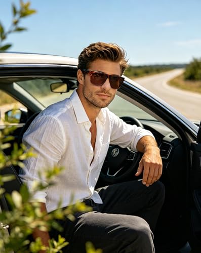 Image of Joopin Polarized Sunglasses Men Women UV400 Protection, Big Chunky Square Sun Glasses, Designer Shades Retro Sunnies Driving