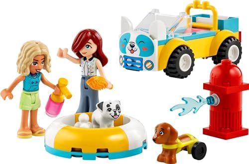 LEGO Friends Köpek Kuaförü Arabası 42635 – 4 Yaş ve Üzeri Kız ve Erkek Çocuklar için Yılbaşı Hediyesi Fikri, 2 Mini Bebek ve 2 Köpek Figürü İçeren Yaratıcı Eğlenceli Oyuncak Yapım Seti (60 Parça) - Görsel 2