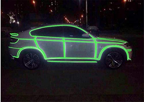Morecon 1 Meter Family Luminous Strip Wall Sticker Removable Art Room Decor Diy Fluorescent Floor Car Sticker Glow In The Dark Tape Self Adhesive Wallpaper For Stairs Stage (Green) #TOP5
