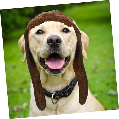 Balacoo Sombrero Piloto para Perro XL Marrón miniatura 6