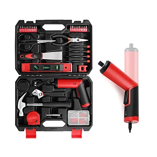 Werkzeug-Set, 57-teilig, Hand- und Elektrowerkzeug-Set mit 4 V Akkuschrauber, USB-Bohrmaschine, Haushaltswerkzeug-Set