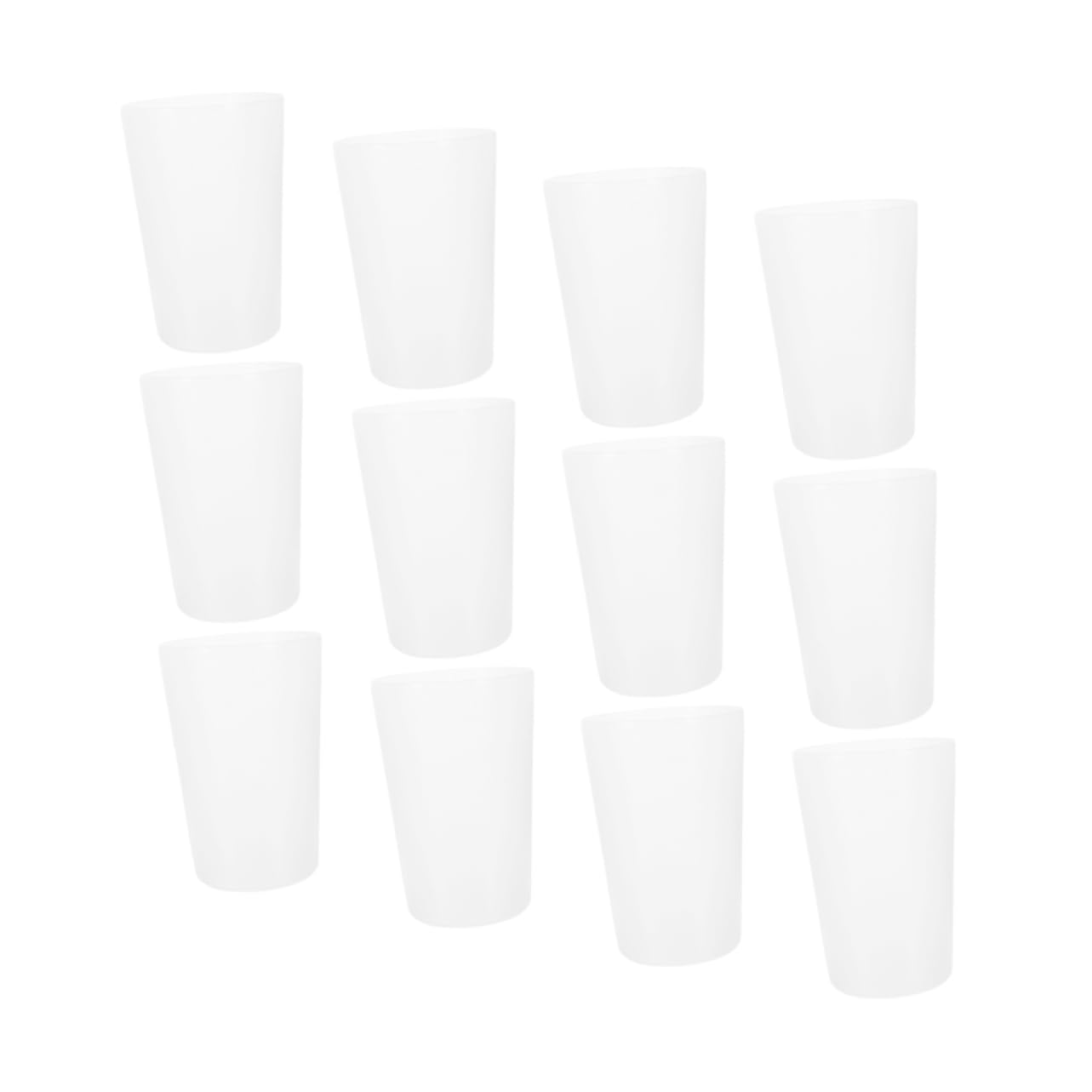 BEBEMOKO 12pcs Transparent Bathroom Cups Versatile Toothbrush Holders for Mouthwash Drinking Water and Toothpaste Storage and for Family Use