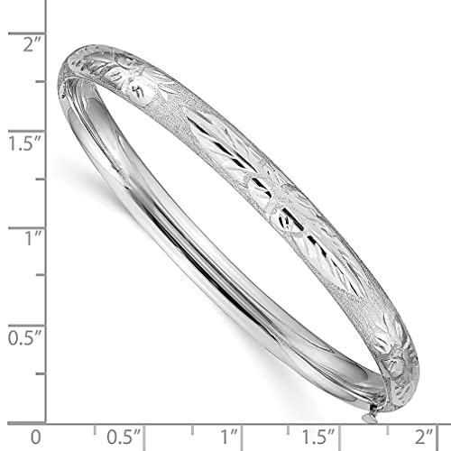 14k 6.35mm White Gold Florentine Hinged Bangle Bracelet Fine Jewelry For Women Gifts For Her - Image 4