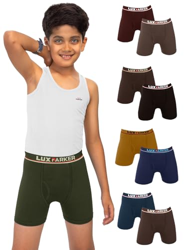 LUX PARKER 100% Cotton Trunk Outer Elastic Underwear for Boy's_Parker_Kids_FINE_Trunk_OE_AST_65_9PC