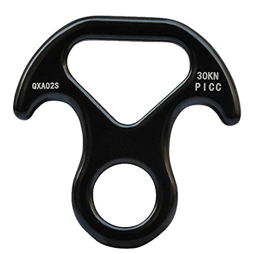 Aokwit 30Kn Rescue Figure, 8 Descender Large Bent-Ear Belaying And Rappelling Gear Belay Device Climbing For Rock Climbing Peak Rescue Aluminum-Magnesium Alloy (Black) #TOP1