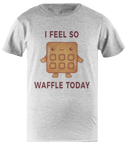 Tambootee I Feel So Waffle Today Camiseta Gris para Hombre, Camisa Sencilla De Algodón para Hombre