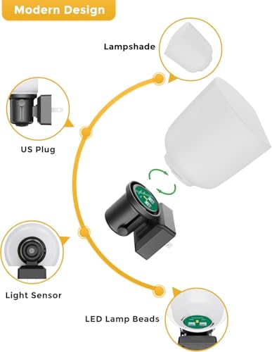 Image of L LOHAS LED Night Lights Plug into Wall,[4 Pack] Dimmable Plug in Night Light,0-100LM Adjustable Brightness,Dusk to Dawn Sensor, 3000K Soft White, Boho Farmhouse Night Lights for Bedroom Bathroom