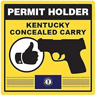 Kentucky Concealed Carry Permit Holder Sticker Decal Vinyl 2a permited 5" Bumper Locker Laptop Window - Sticks to Any Surface
