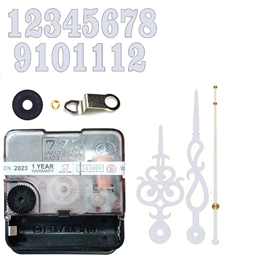 Image of 12 Pcs Arabic Mirrored Acrylic Numerals Movement Machine 22mm for Wood Resin Marble Clock Fancy Needles Pack 2 (White D3)