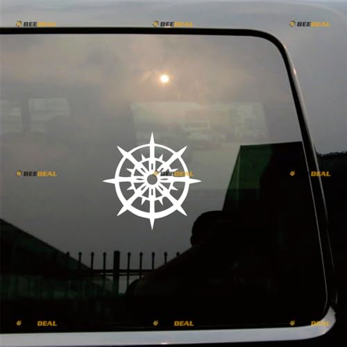 Calcomanía de brújula de vinilo todoterreno de 4 x 4, paquete de 2 unidades, color blanco, 10,2 cm, apto para Ford, Chevy, GMC, Toyota, Jeep, camioneta, sin fondo, troquelado