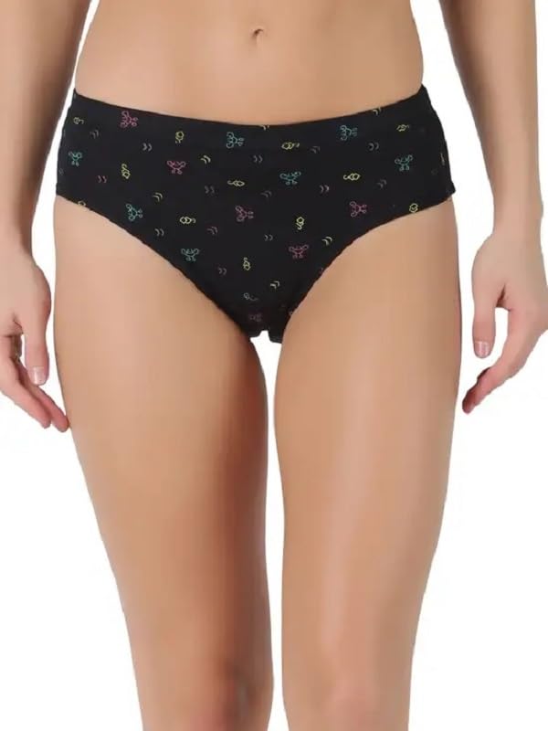 Image of INNERO Ladies Panties Combo, Cotton Brief for Women, Floral Print Panty Hipster Women's Underwear Pack of 4 - Colour May Vary