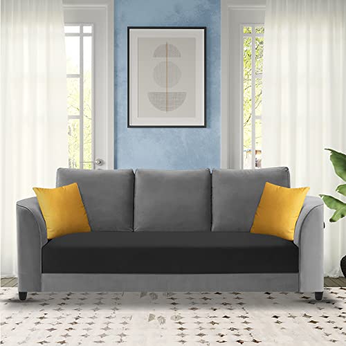 Image of Francis 3 Seater Sofa Set for Living Room (Black Grey Fabric)
