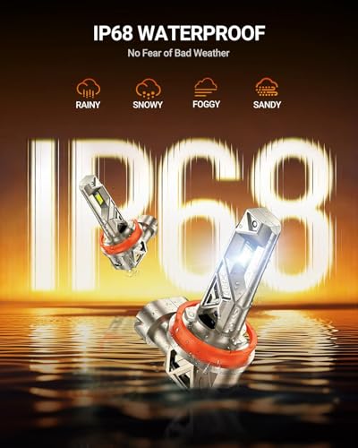 Image of SEALIGHT H11 /H8 /H9 LED Bulbs, 96000LM 1000% Super Brighter, 6500K Cool White, Real 1:1 Size S6-Pro H16 Fog Light With Cooling Fan, Plug and Play, Pack of 2