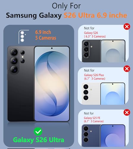 Image of FNTCASE for Samsung Galaxy S26 Ultra Case: Military Grade Drop Protection, 14ft Drop Tested, Screen Protector Included, Anti-Slip Anti-Fingerprint TPU Shockproof Phone Case Cover (Blue)