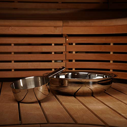 LUMO Edelstahl Waschschüssel 7L & Wasserkelle 1,5L Sauna Zubehör Set, Waschschüsselset für Sauna - Image 5