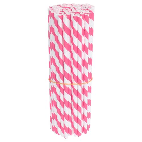 100 pitillos de papel a rayas biodegradables 20 cm