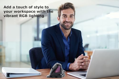 Wireless Mouse Large Angle Adjustable Ergonomic Vertical Upright Carpal Tunnel Ergo Right Hand 6 buttons USB Optical Mice for PC Laptop Computer Macbook Gift,Bluetooth Mouse with Double Click Key