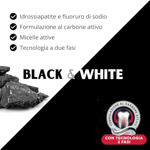 LACALUT Black & White Zahnpasta, professionelle Zahnaufhellung, Remineralisiert den Zahnschmelz, professionelle Aufhellung, Aktivkohle, 75 ml – Bild 4