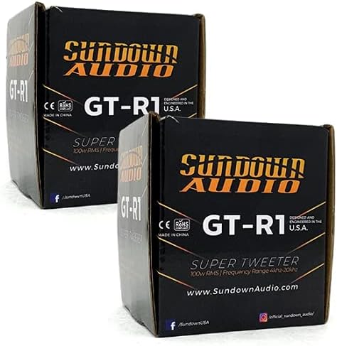 Sundown Audio GT-R1 8 Ohm 100W RMS Aluminum Bullet Horn Super Tweeters