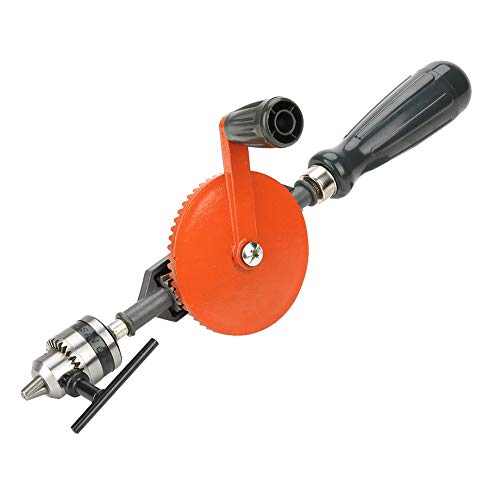 Hand Crank Drill, 1/4-Inch,3/8-Inch Chuck Portable Mini Mutual Drill with Double Pinions Hand Drill Tool for Wood Plastic(1/4) - Image 2
