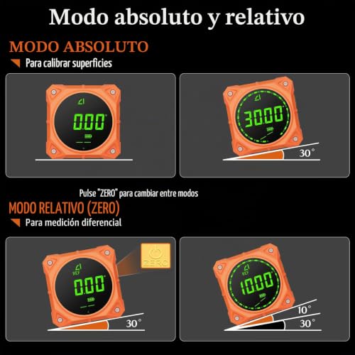 Miniatura 4 de Bobovav Inclinómetro Digital Con Imán Medidor De Ángulos Recargable 0 90 Y 0 180 Con Pantalla Led Y Alarma Para Carpintería E Industria