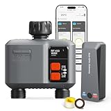 Smart WiFi Water Timer 2-Zone, Sprinkler Timer with Wi-Fi Hub, 2 Outlets Bluetooth Hose Timer with Rain Delay, Wireless Irrigation Timer with Automatic/Manual for Garden/Lawn