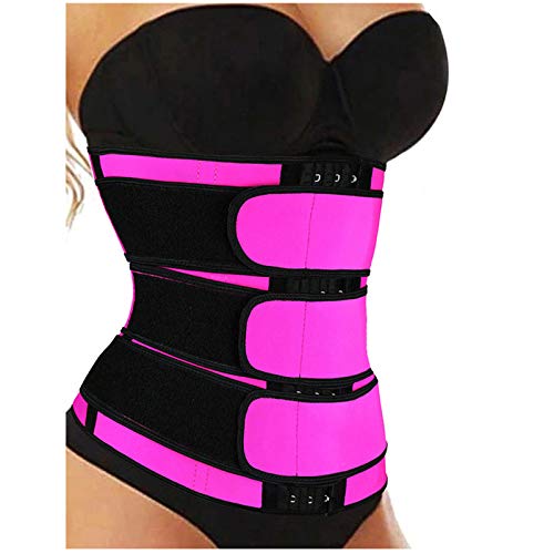 CapsA Women Neoprene Sauna Sweat Band Belly Slimming Belt Active Waist Trainer Trimmer with Adjustable Strap Breastplate Stylish Tunic Corset