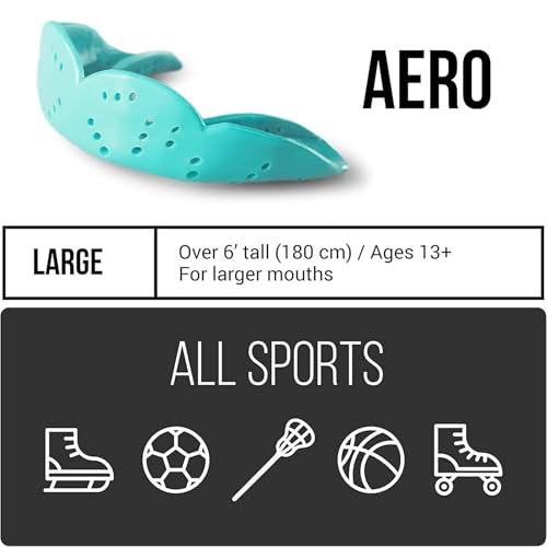 SISU Aero Large Mouthguard, Neon Flash - 2.0mm Thin - Custom-Molded Fit - Slim Design - Remoldable Up to 20 Times - for Team Sports - Non Toxic