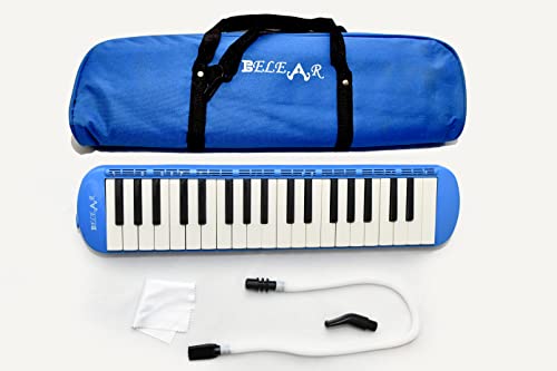 Image of 37 Key Melodica Piano Style Musical Instrument With Carry Bag Accessories (Blue)