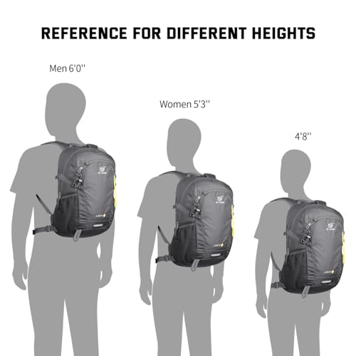SKYSPER Leicht Wanderrucksack Klein Rucksack mit Rückenbelüftung Trekkingrucksack aus atmungsaktivem 3D Air Mesh Polyester Camping Outdoor Wandern Rucksack