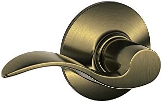 SCHLAGE Lock Company Acc 609 SCHLAGE Accent F10 Flat Wave Reversible Door Lever Lock, Solid, Antique, Brass - F10 ACC 609