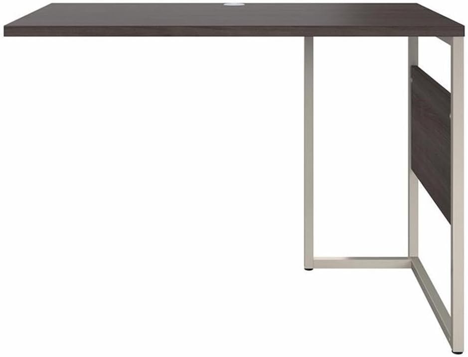 Pemberly Row Desk Return/Bridge, 42W x 24D, Engineered Wood, Storm Gray Finish, Built-in Wire Management Grommet, Compatible with L or U Shaped Desks, Modern Office Furniture Accessory