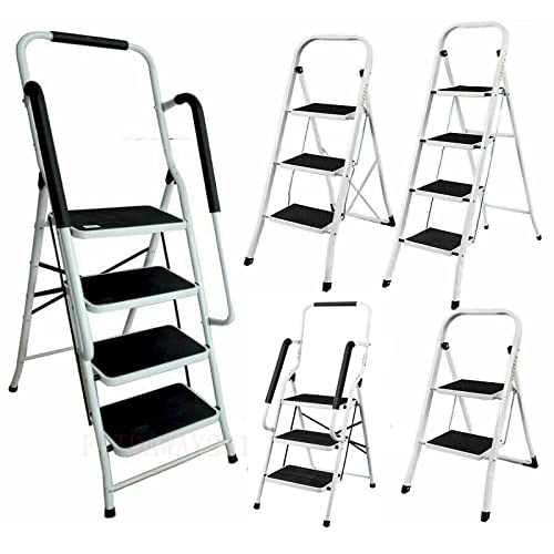 HBTower 4-Stufen-Leiter, Klappbarer Tritthocker Mit Breitem Anti-Rutsch