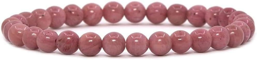 Angelstones Handmade Natural Healing Gemstone 6mm Round Beads Stretch Crystal Bracelet 7 Inch Unisex