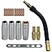 Produktbild MIG MAG Schweißbrenner Verschleißteile Set passend 15AK MB15 18 Teile 4 x Gasdüse 2 x Düsenstock 10 x Stromdüse M6 0,8mm 1 x Brennerhals 1 x Werkzeug