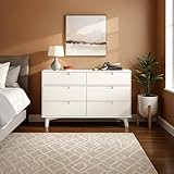 Walker Edison Sloane 6-Drawer Groove Handle Solid Wood Dresser, 52 Inch, White