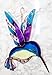 Ebros Gift Artistic Stained Glass Gemstones Purple Blue Hummingbird Copper Metal Hanging Mobile Suncatcher Sculpture 15