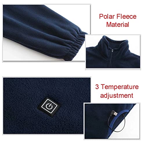 Moletom com capuz aquecido, jaqueta masculina de aquecimento elétrico, colete de lã, gola alta USB